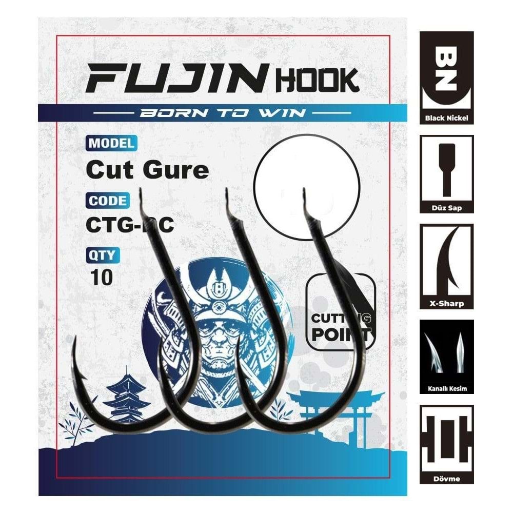 Fujin Cut Gure Deliksiz Düz Olta Kancası