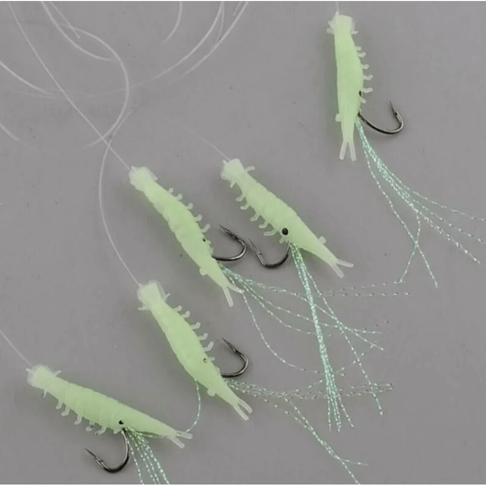 Fladen Living Shrimp Mezgit 5 Köstek Hazır Takım - GLOW NO:6