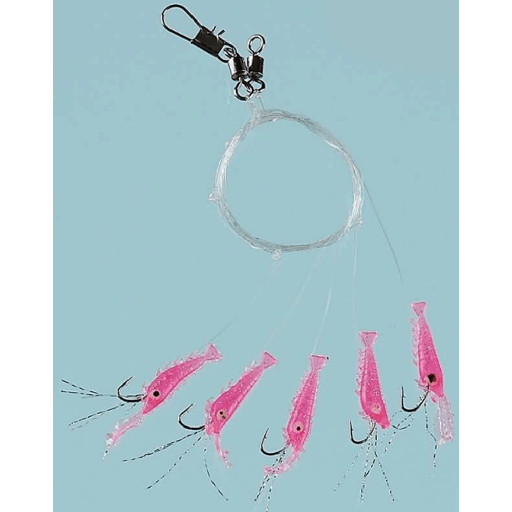Fladen Living Shrimp Mezgit 5 Köstek Hazır Takım - PINK NO:4