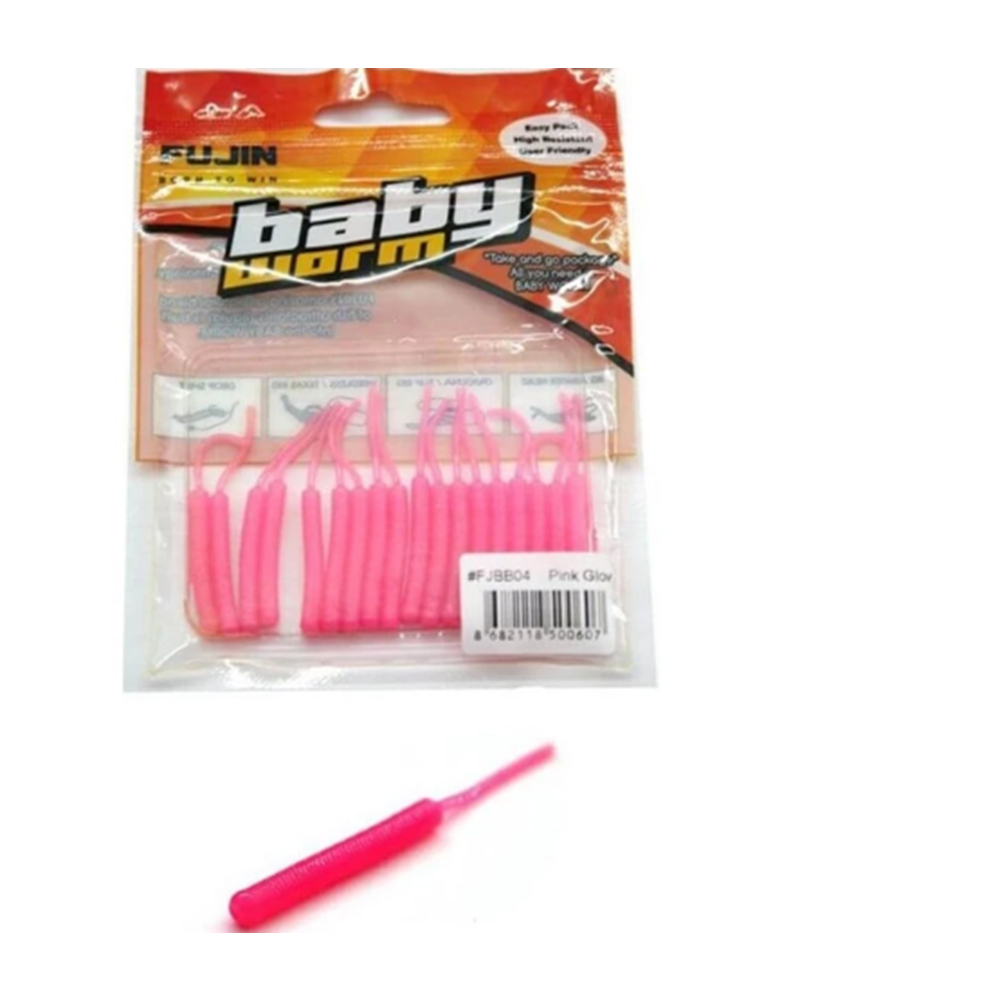 Fujin Baby Worm 5,2cm Floating LRF Silikonu - PINK GLOW