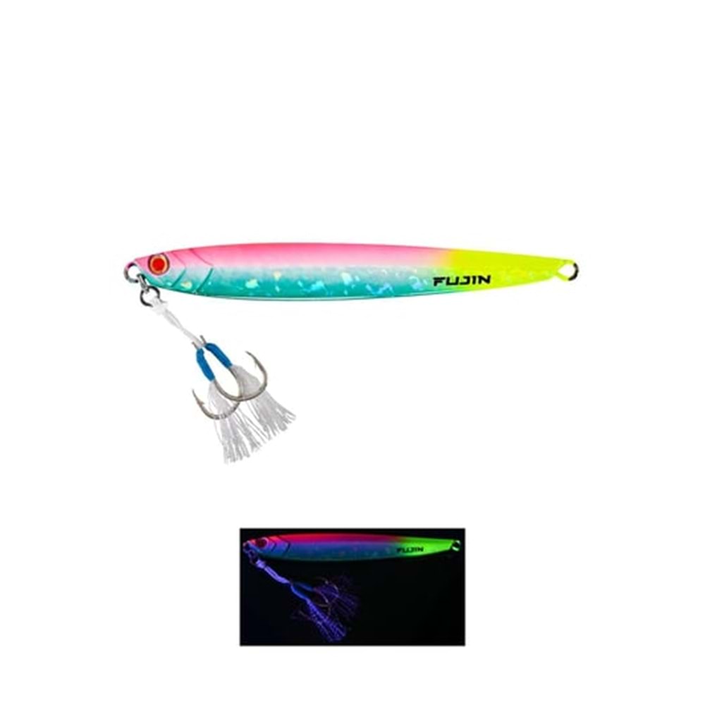 Fujin Valhalla Darksea 100gr Metal Jig Yem - MT43 GREEN PINK CHART TAIL