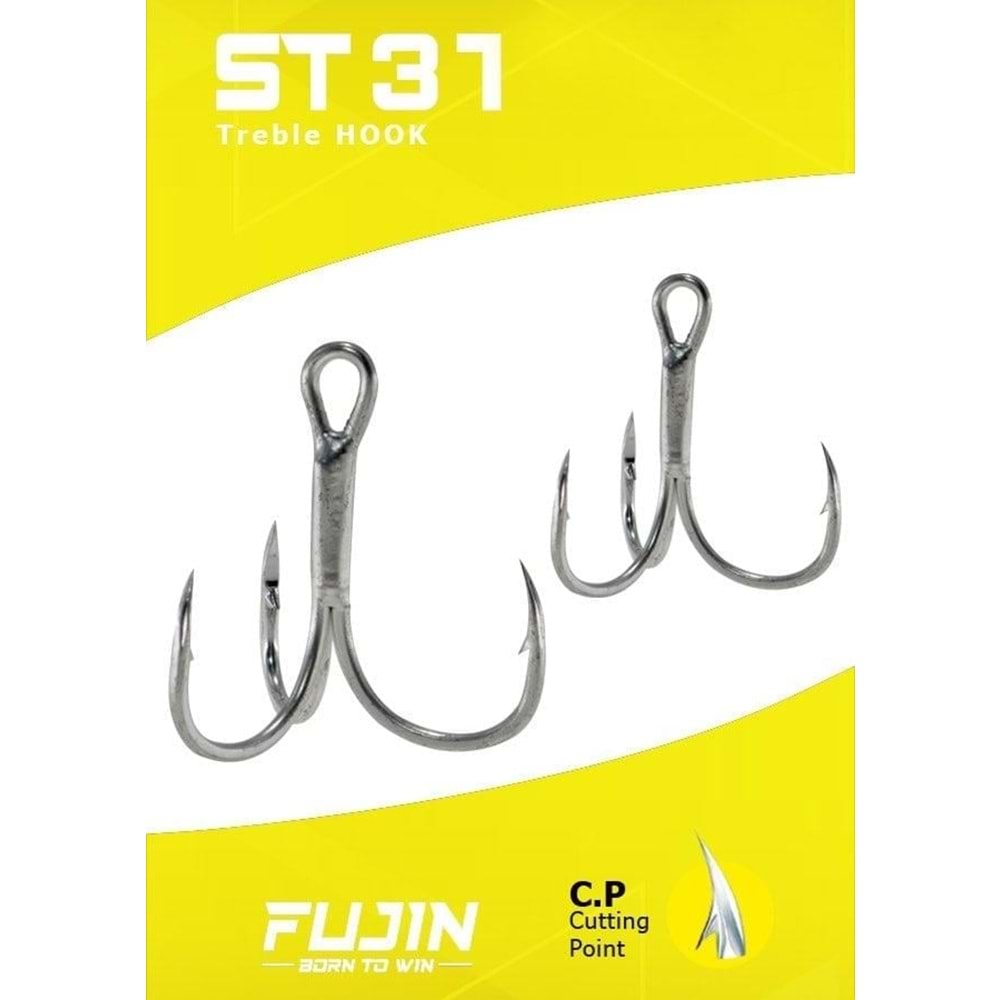 Fujin ST31 Üçlü Maket Balık Kancası Nickel - 6