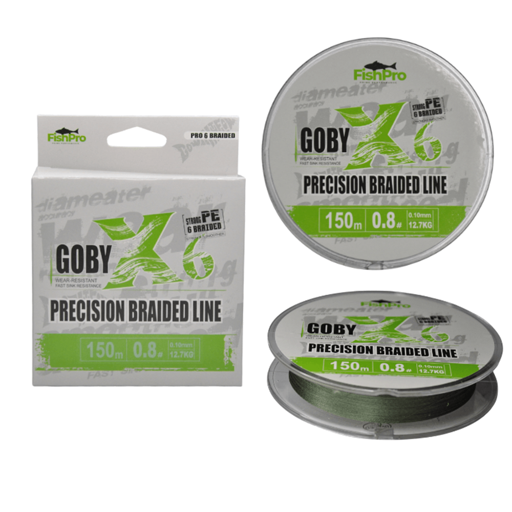 FishPro Goby 150m X6 Dark Green İp Misina - 0.22 MM