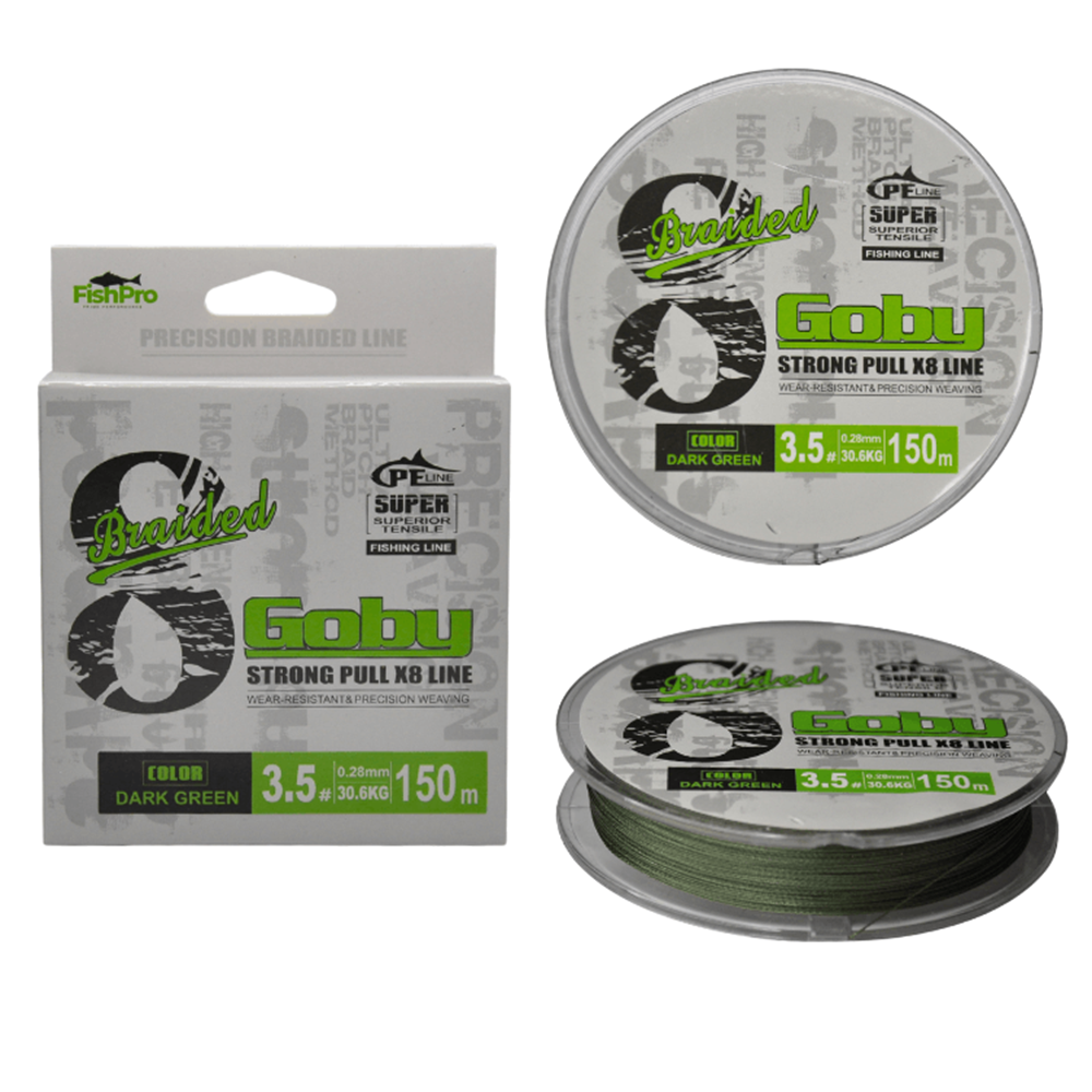 FishPro Goby 150m X8 Dark Green İp Misina - 0.28 MM