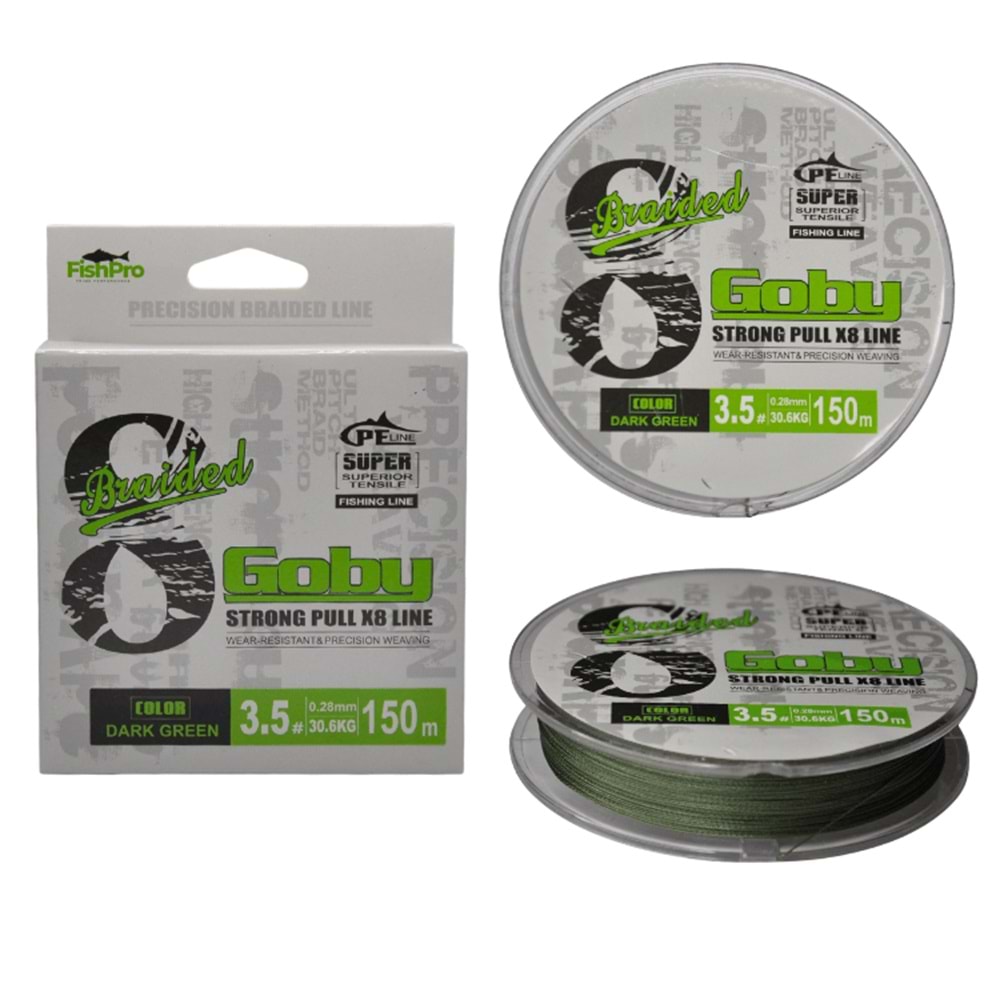 FishPro Goby 150m X8 Dark Green İp Misina