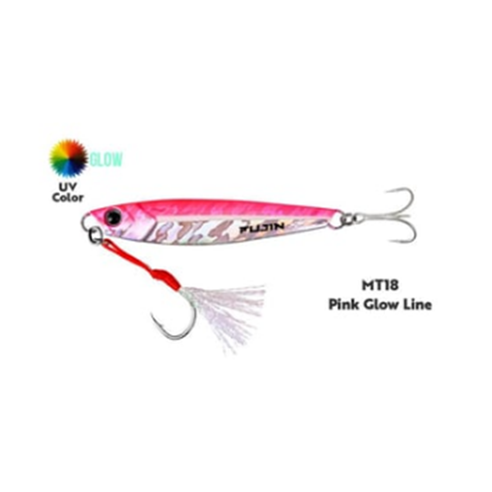 Fujin Jig-X 60gr Shore Jigging Jig Yem - MT18 PINK GLOW LINE