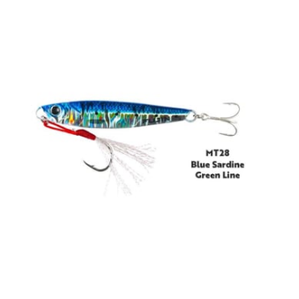 Fujin Jig-X 60gr Shore Jigging Jig Yem - MT28 BLUE SARDINE GREEN LINE
