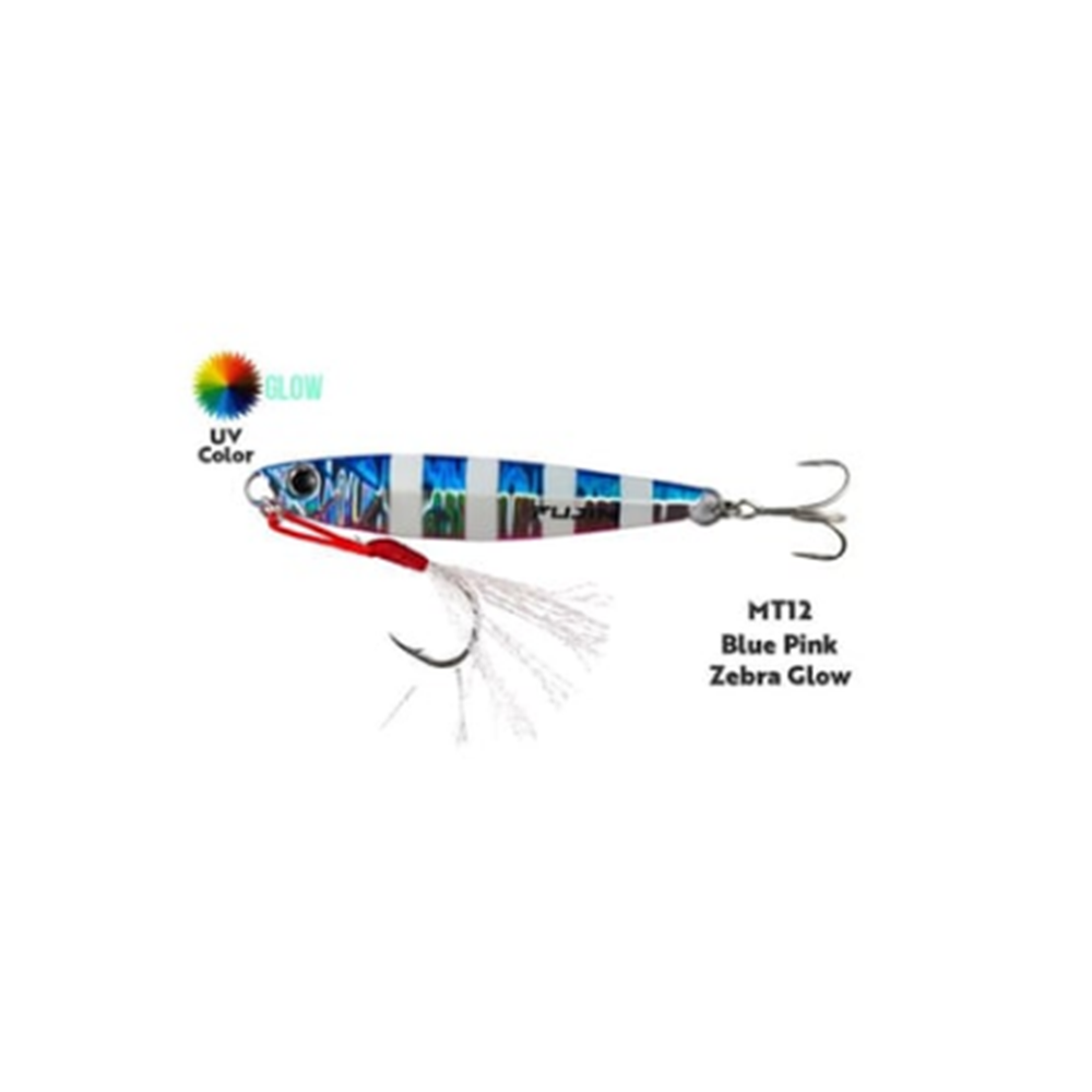 Fujin Jig-X 40gr Shore Jigging Jig Yem - BLUE PİNK ZEBRA GLOW