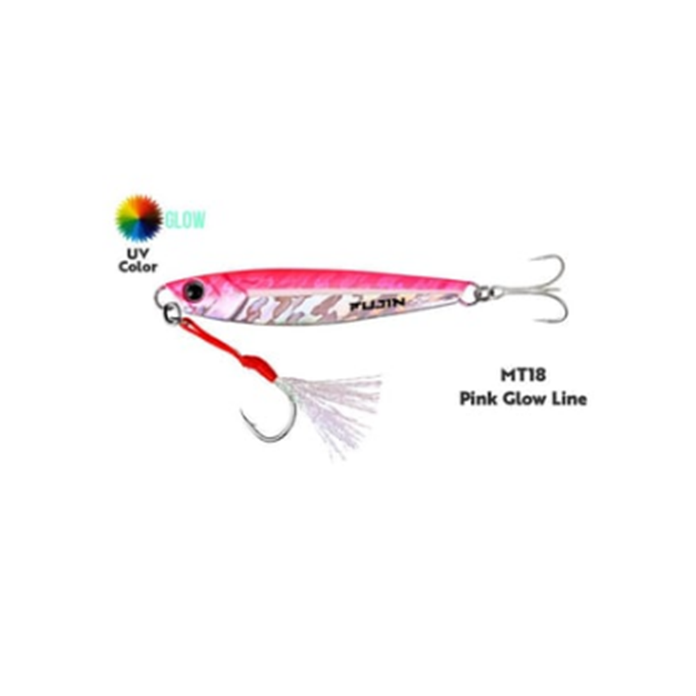 Fujin Jig-X 40gr Shore Jigging Jig Yem - MT18 PINK GLOW LINE