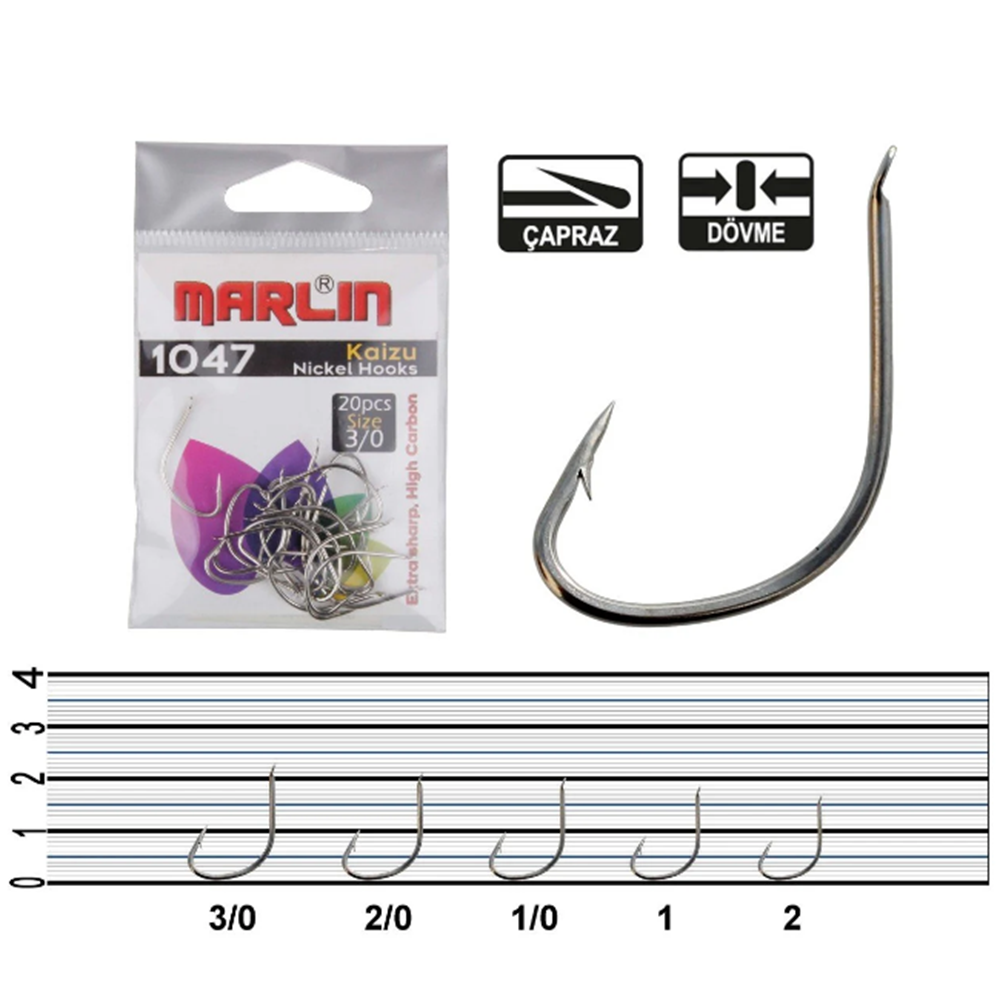Marlin 1047 Kaizu-T HC Nickel İğne - 3/0