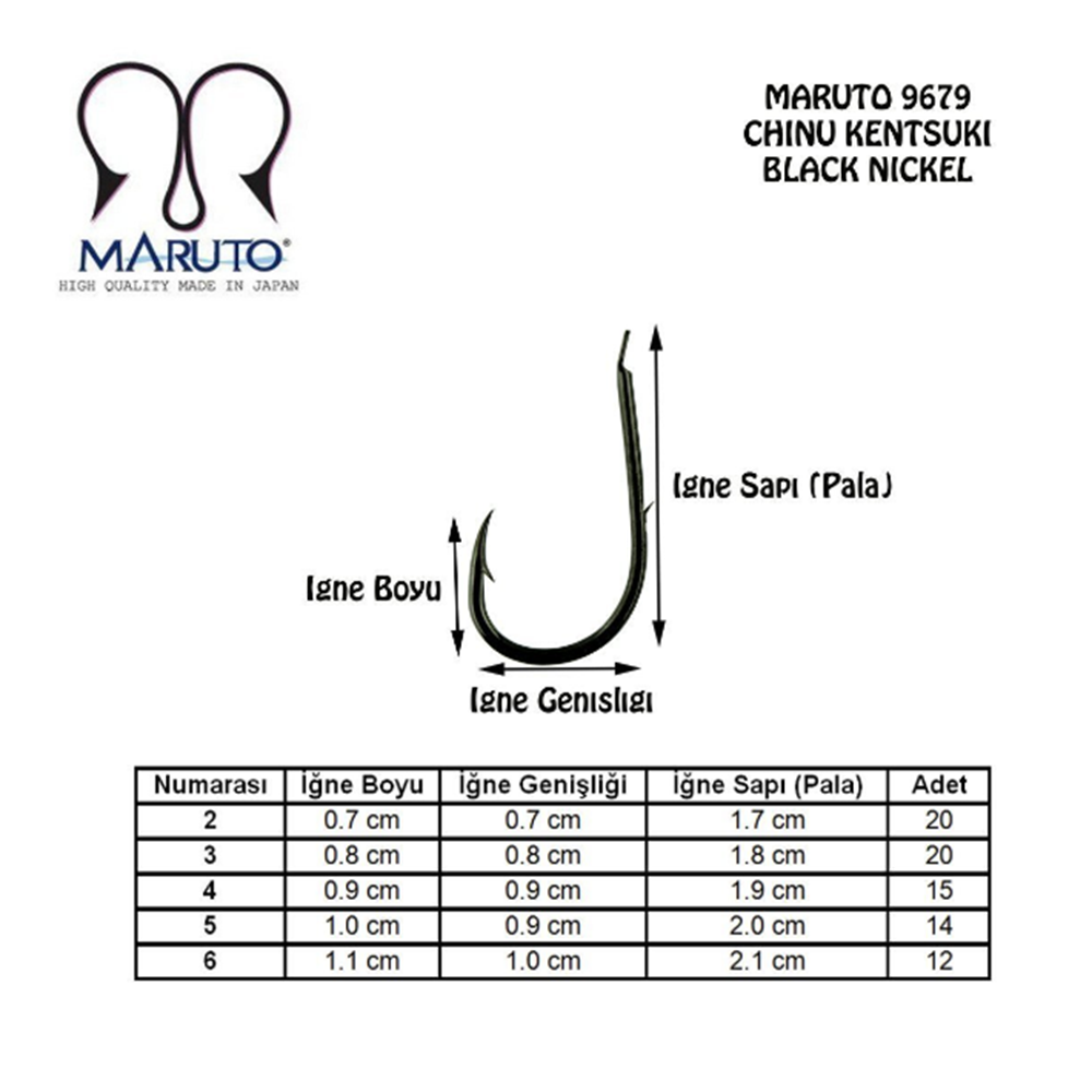 Maruto 9679NS Siyah Nikel Olta İğnesi - 6