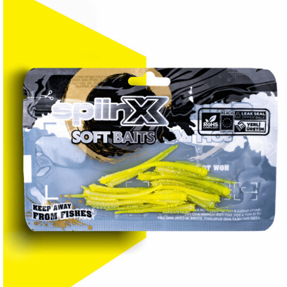 Spiinx Sandworm 6cm 18p Silikon Yem - GLOW LEMONADE