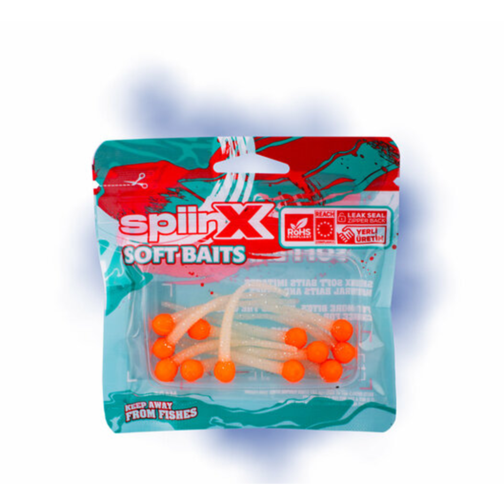 Spiinx Mice Tail 8cm 12p Silikon Yem - GLOW ORANGE GUM