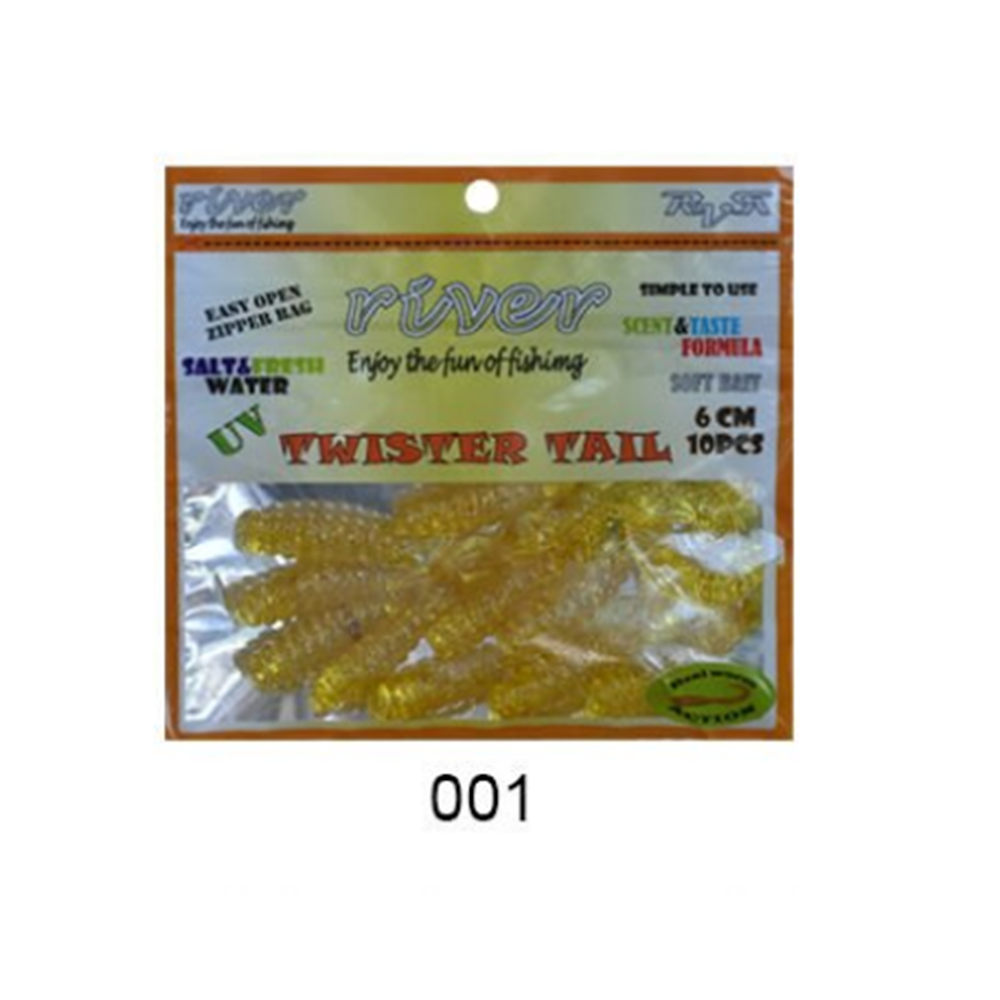 River Twister Tail 6 cm 10pcs Silikon Yem - 1