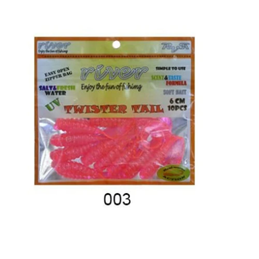River Twister Tail 6 cm 10pcs Silikon Yem - 3