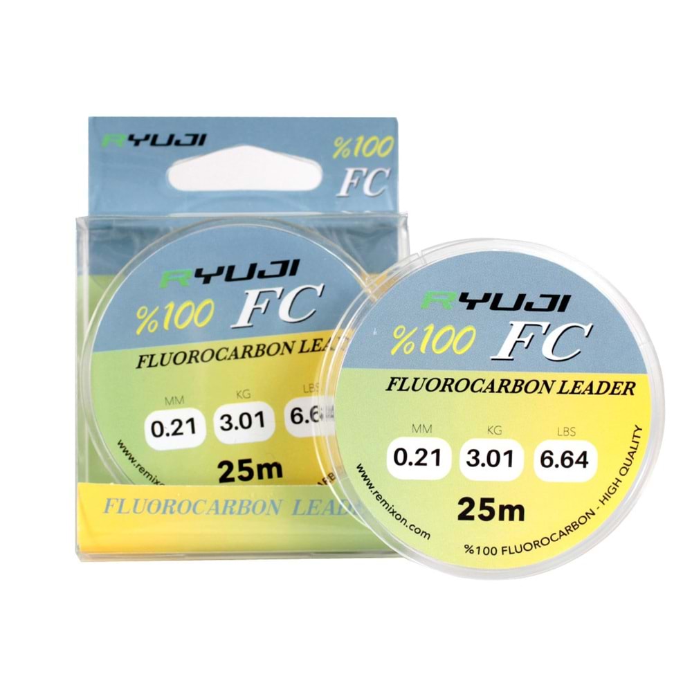 Ryuji Fluoro Carbon Leader 25m Misina - 0.23MM
