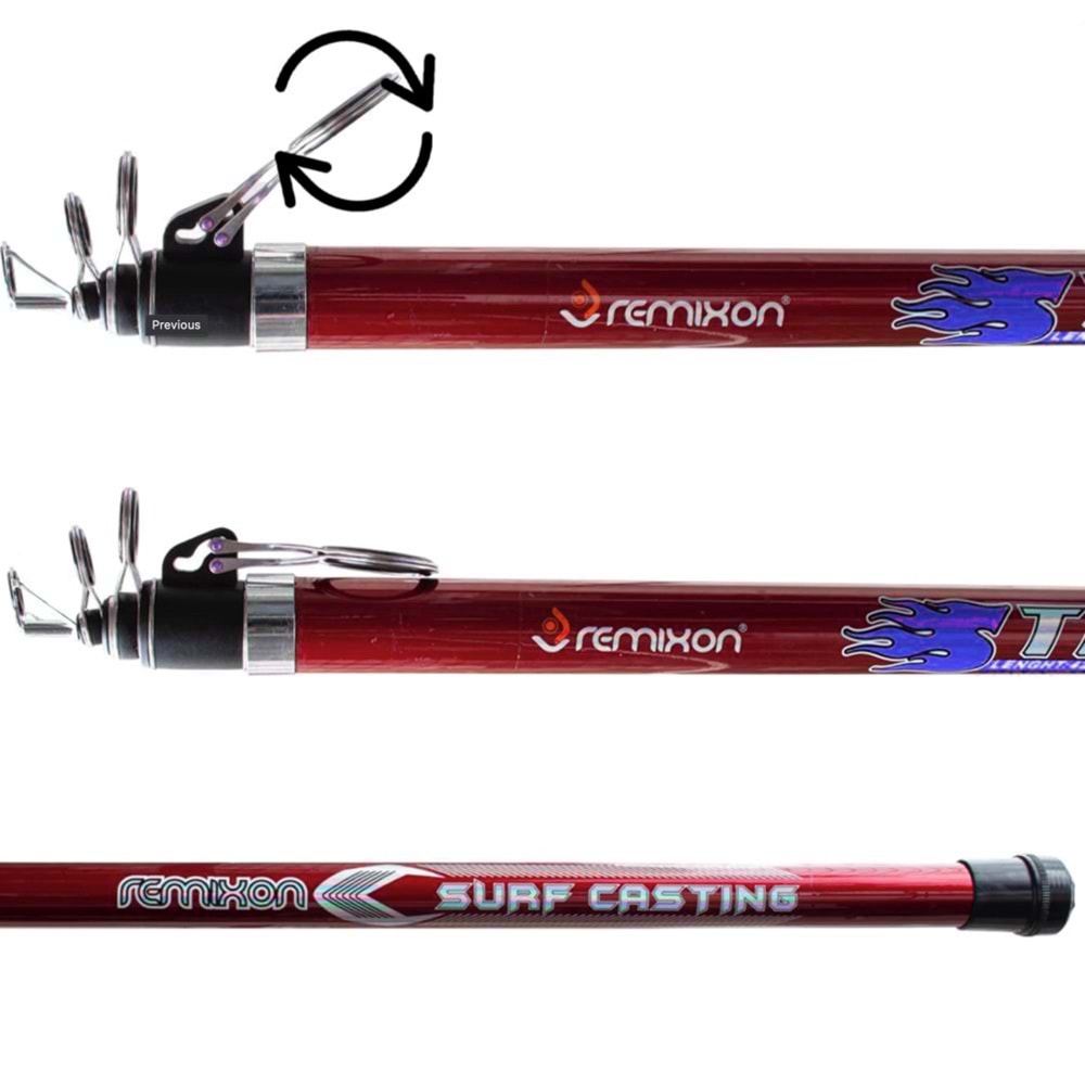 Remixon Strong 3.90m 100-250gr Red Tele Surf Kamış