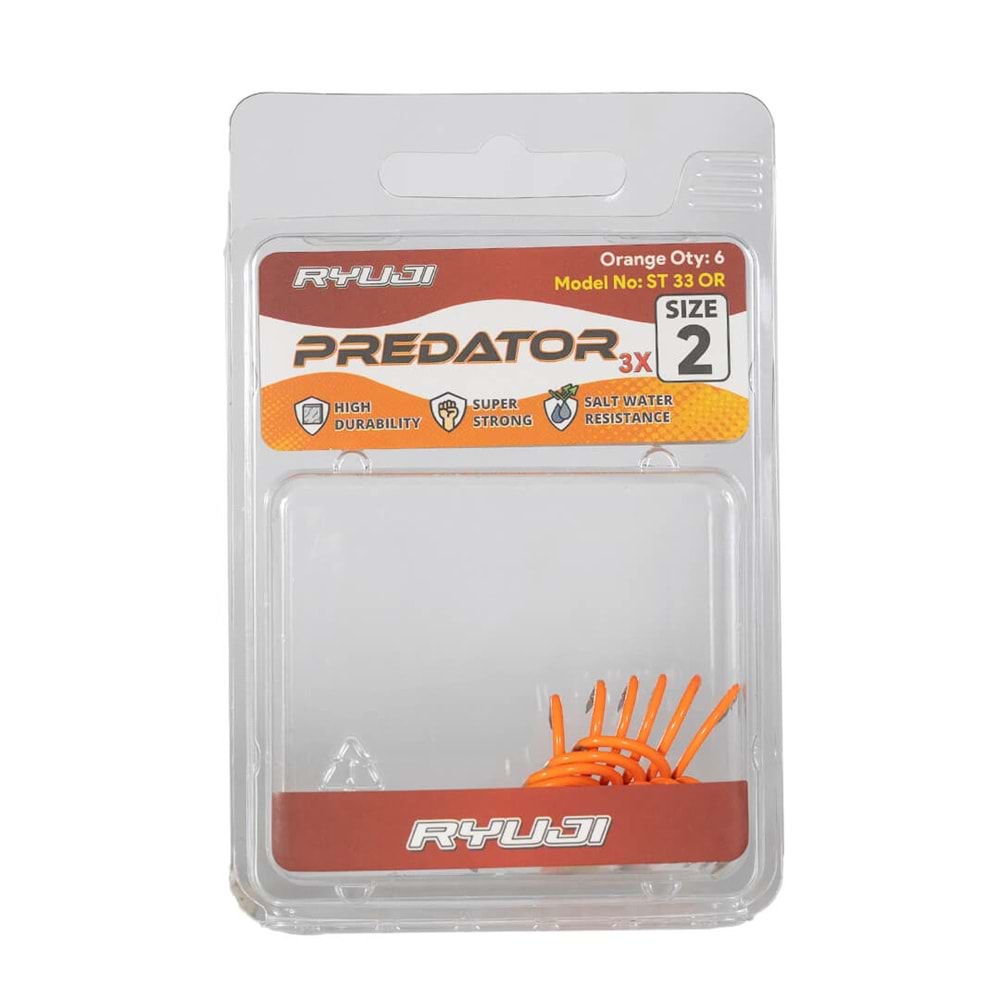 Ryuji Predator ST33 Orange Üçlü İğne (6 Adet) - 6