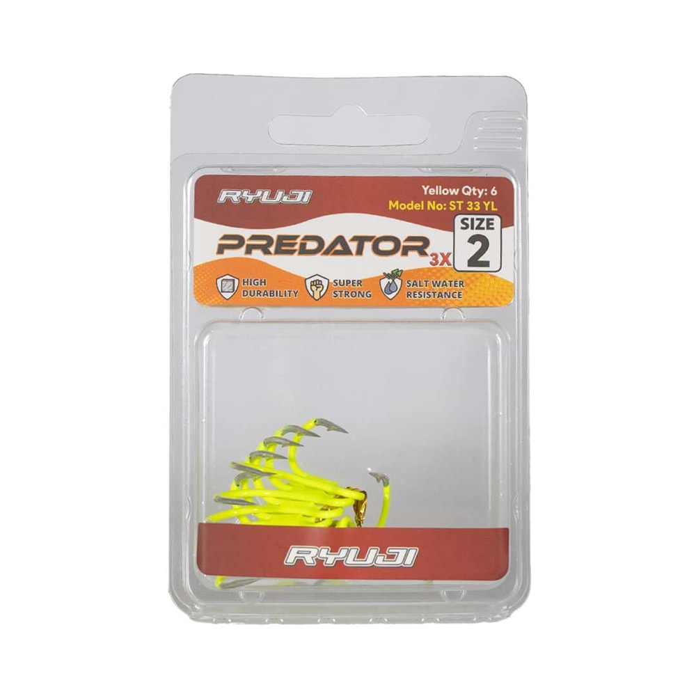 Ryuji Predator St33 Yellow Üçlü İğne (6 Adet) - 6