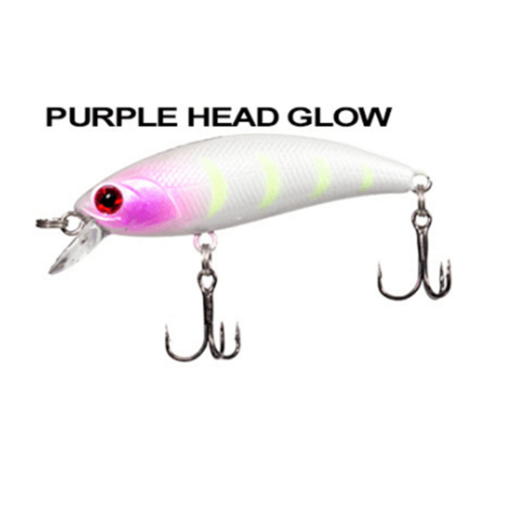 Ryuji Baby Minnow Sinking 5cm 4.5gr Maket Yem - PURPLE HEAD GLOW