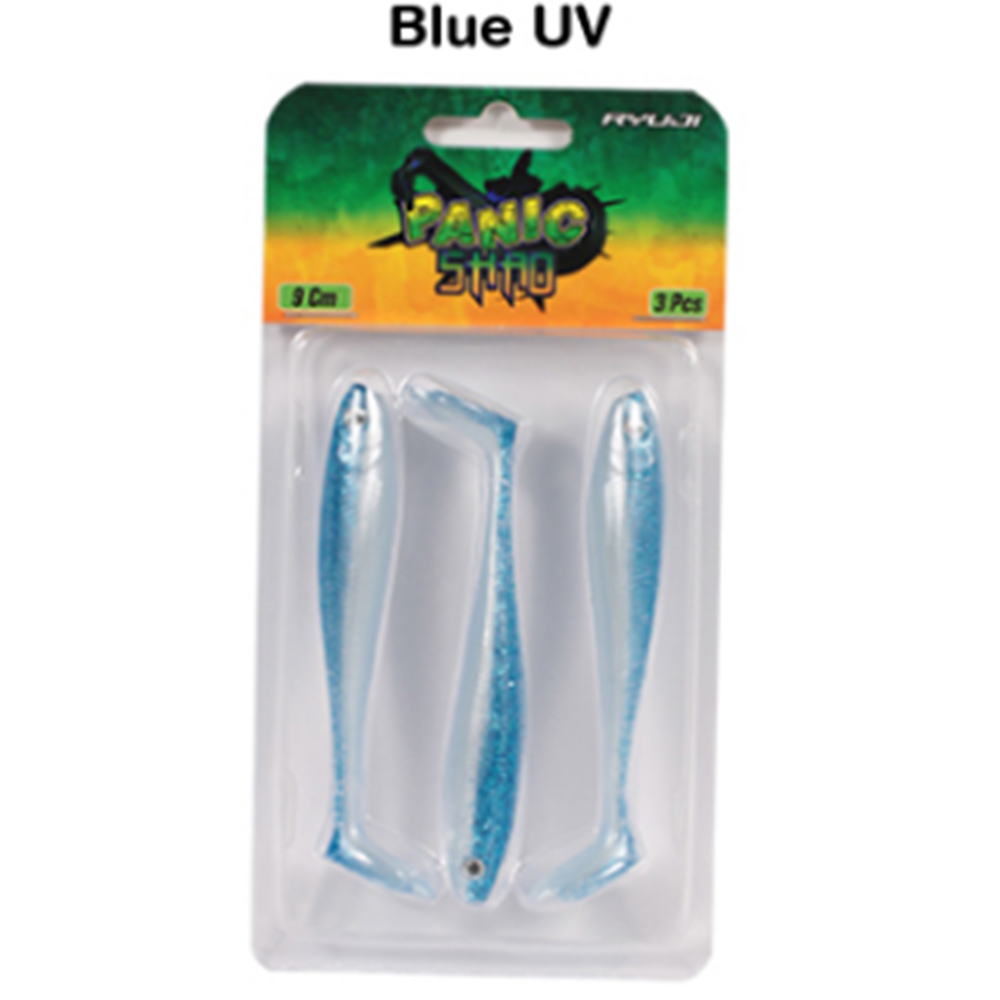 Ryuji Panic Shad 9cm 5.5gr Silikon Yem 3pcs - BLUE UV