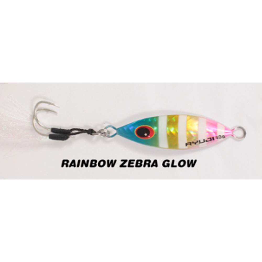 Ryuji Slow King 30gr Jig Yem - RAINBOW ZEBRA GLOW