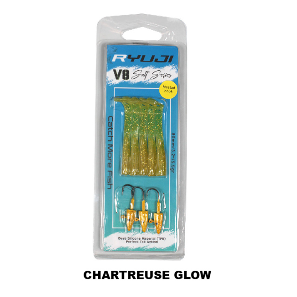 Ryuji V8 8cm 5.5gr Silikon Yem - CHARTREUSE GLOW