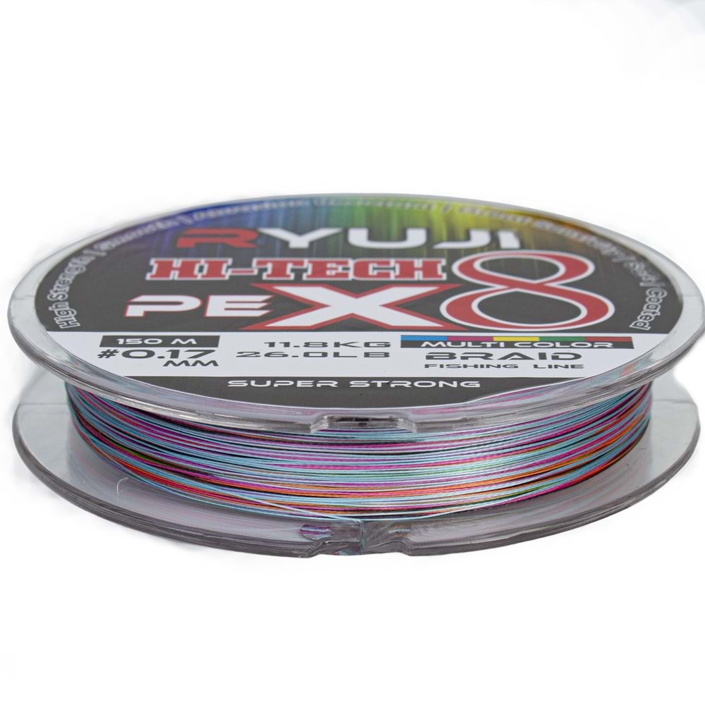 Ryuji Hi-Tech X8 150m Multi Color İp Misina - 0.13MM