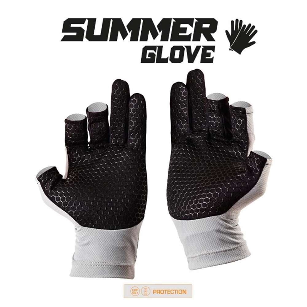 Fujin Pro Angler S24 Summer Gloves Grey