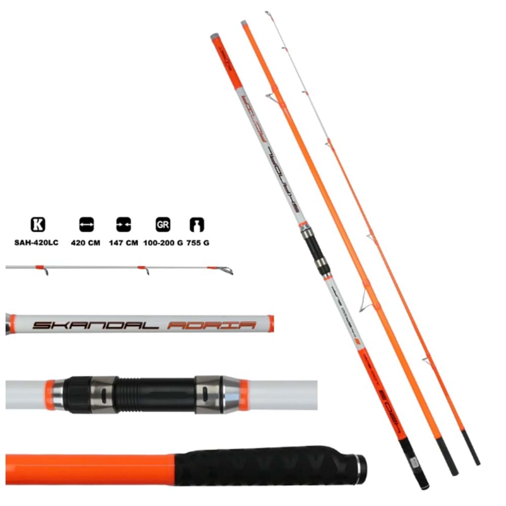 SUNSET Skandal Adria Hybrid 420 LC Surf Kamışı 100-200 g