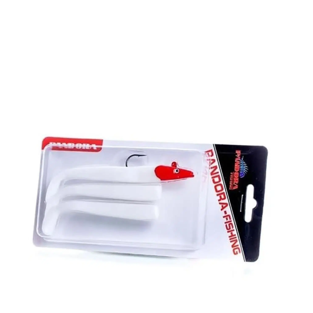 Pandora Balıkçılık Sandeel 10cm 14 Gr Silikon Yem - RED HEAD/WHITE BODY