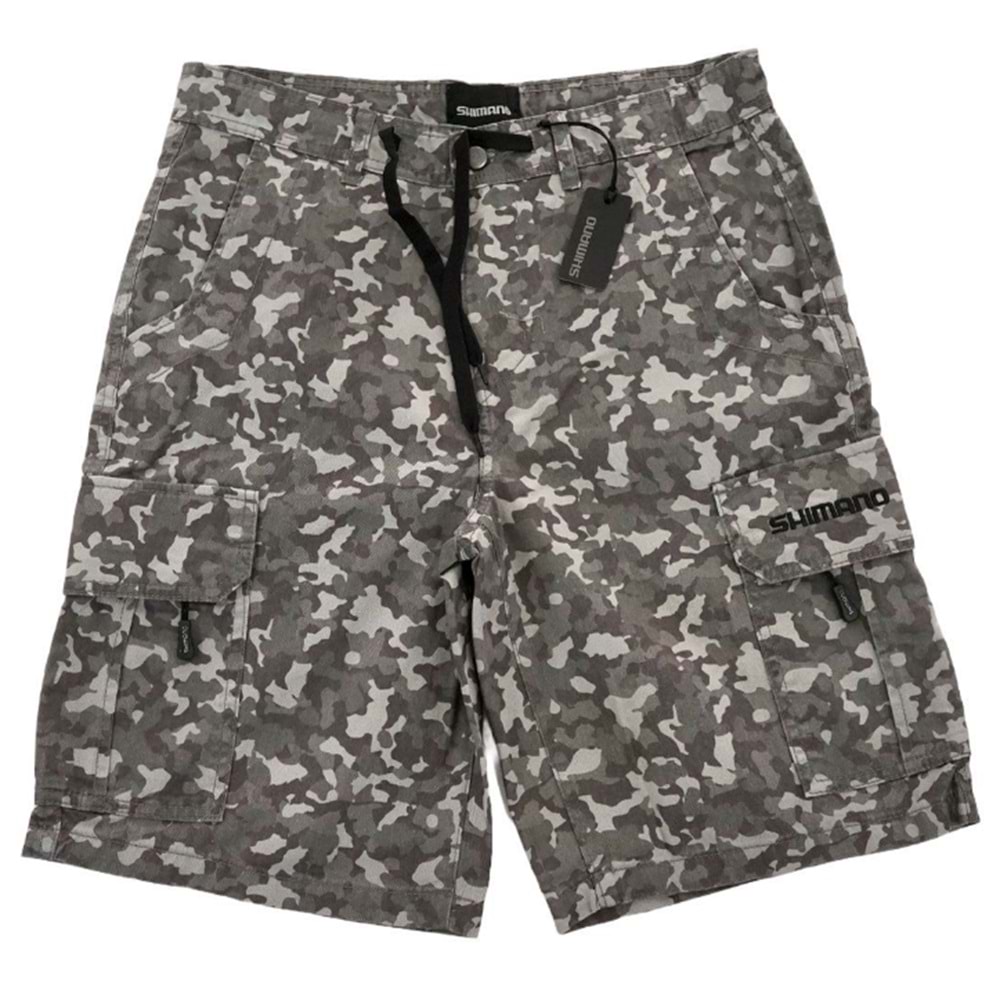 SHIMANO Cargo Shorts Grey Camo - M