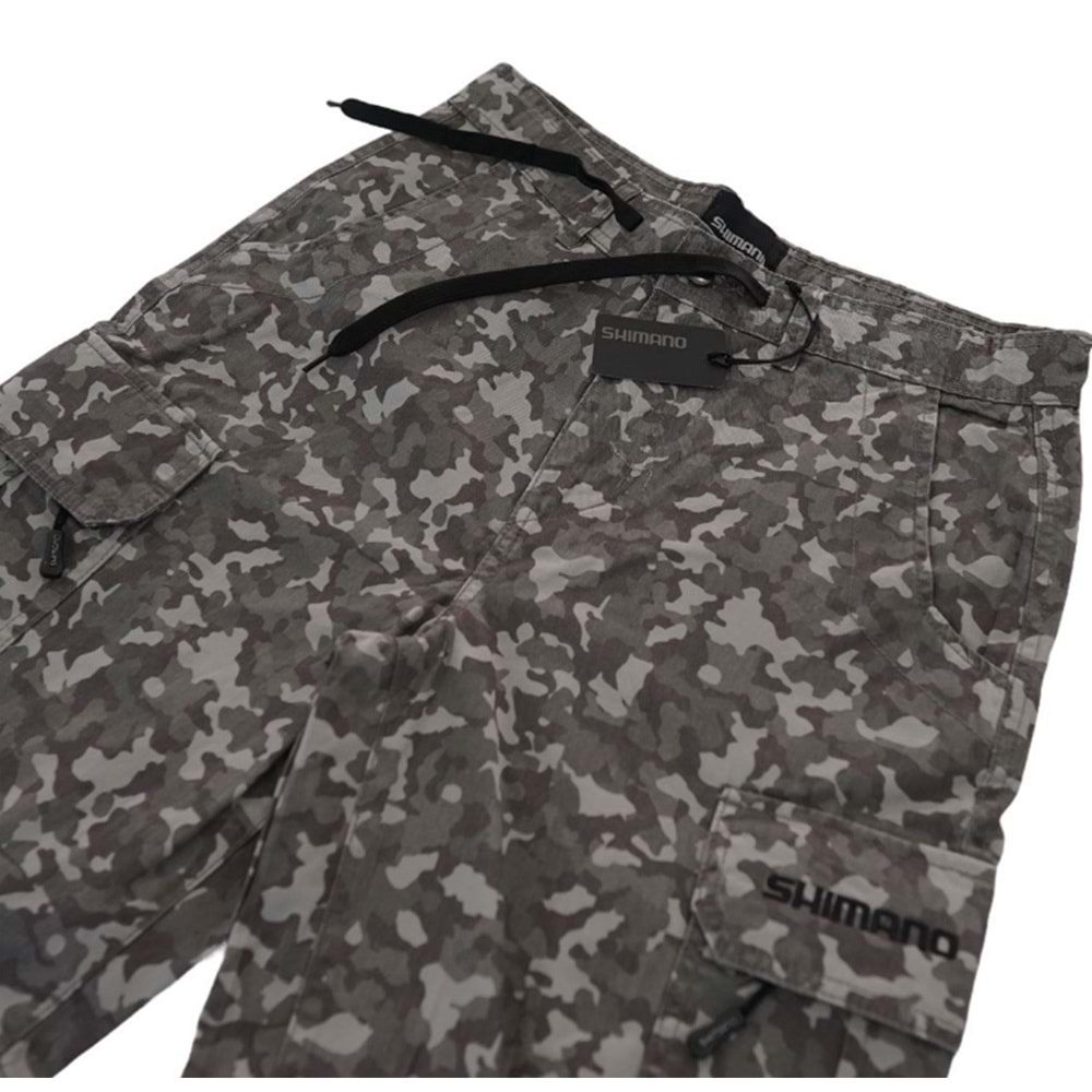 SHIMANO Cargo Shorts Grey Camo - M