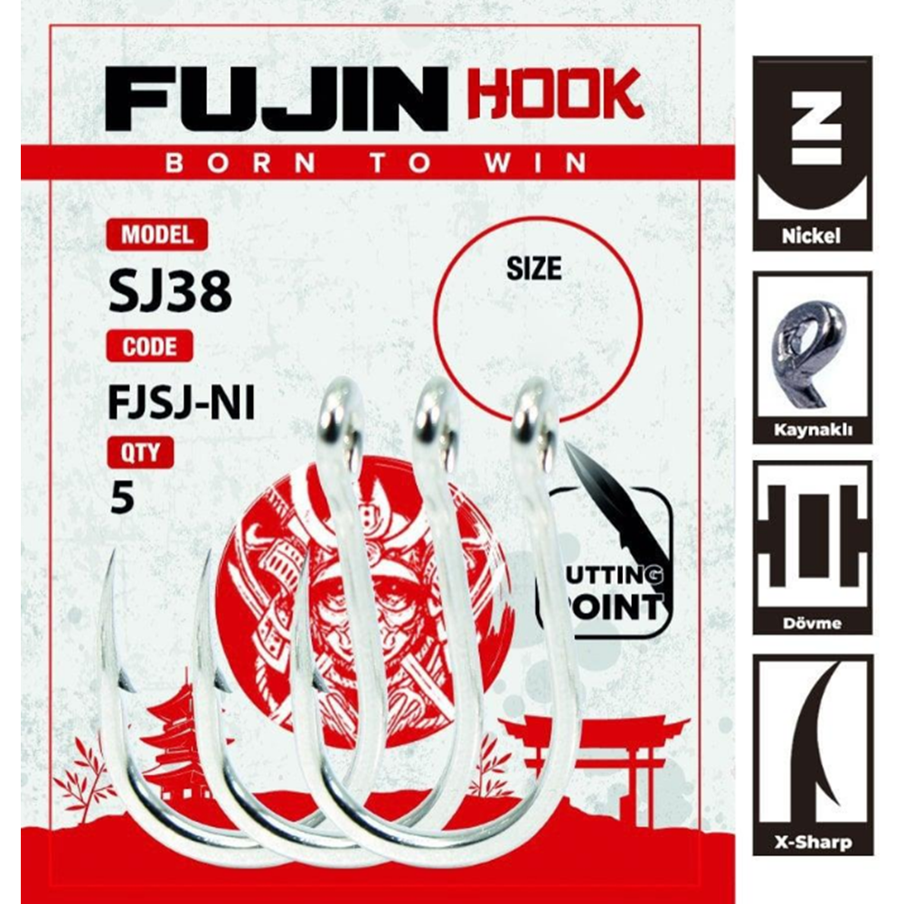 Fujin SJ38 Delikli Kaynaklı Assist Kancası - 5/0