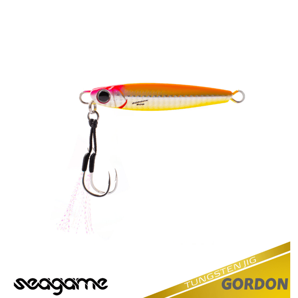 Seagame Gordon TG 120 G Jig Yem - 204 ORANGE GOLD SHINY PINK HEAD