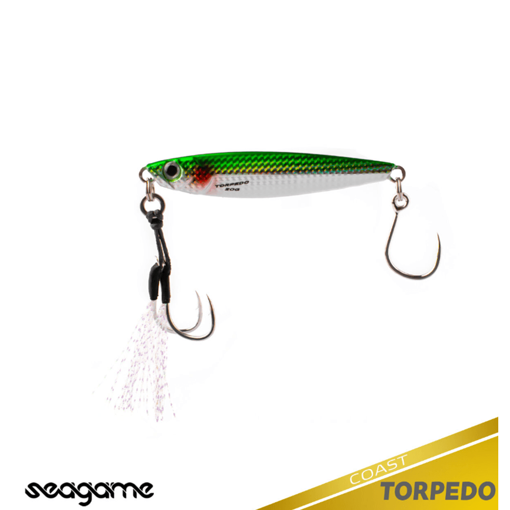 Seagame Torpedo Coast 20G Jig Yem - 224 GREEN SILVER HOLO
