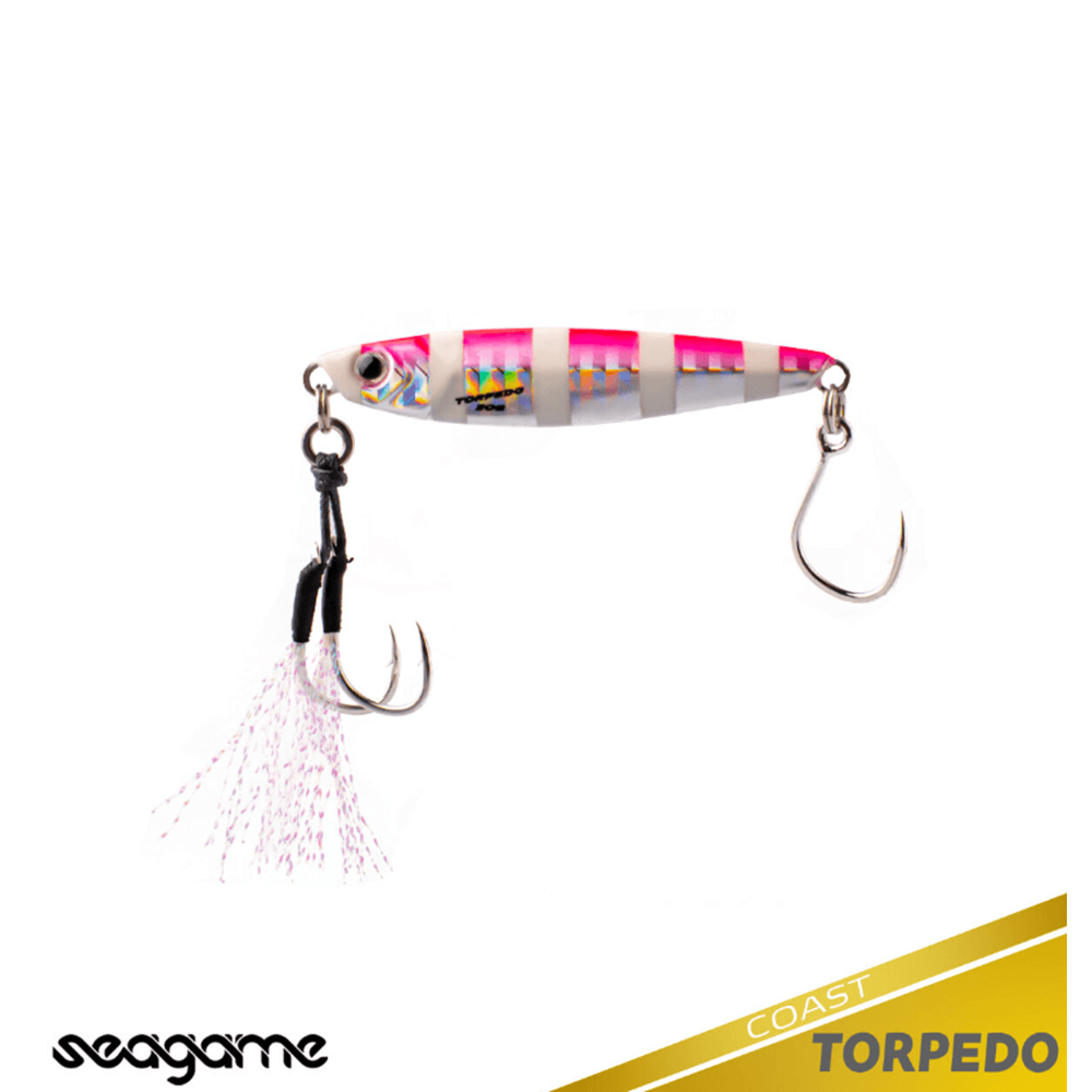 Seagame Torpedo Coast 20G Jig Yem - 002 PINK ZEBRA GLOW