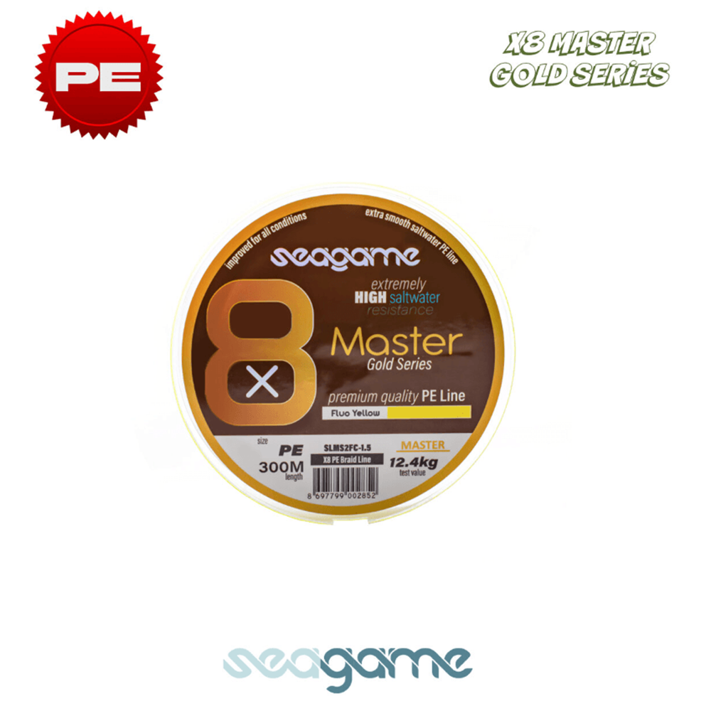 Seagame Master 8x 300m Fluo Yellow İp Misina - 0.6PE 0.12MM