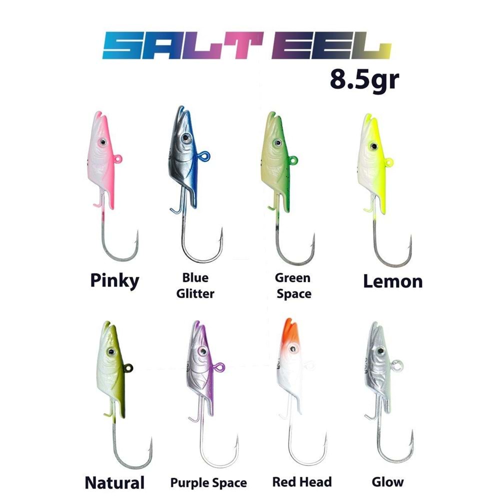 Fujin Salt Eel 8.5gr Jighead - LEMON