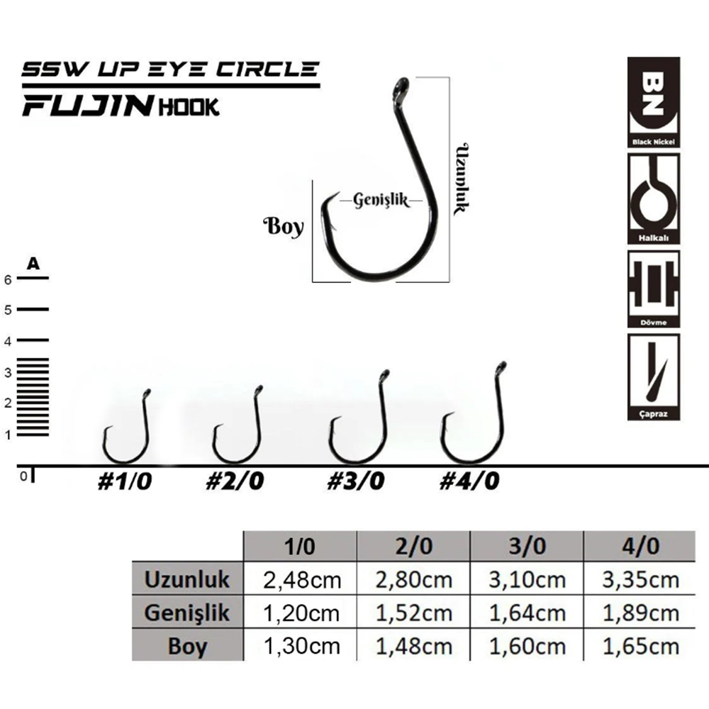 Fujin SSW Up Eye Circle Delikli Yemli Kancası