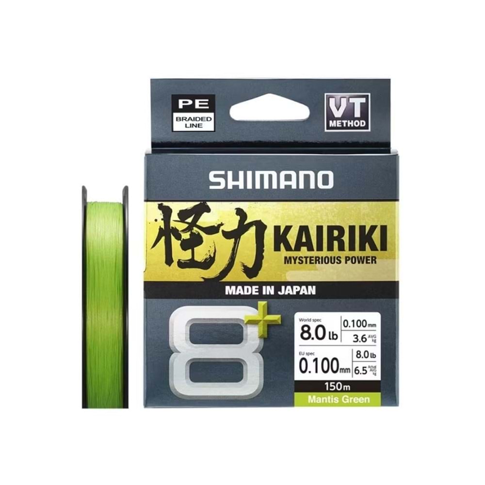Shimano Kairiki 8+ 150m Mantis Green Misina - 0.10 MM
