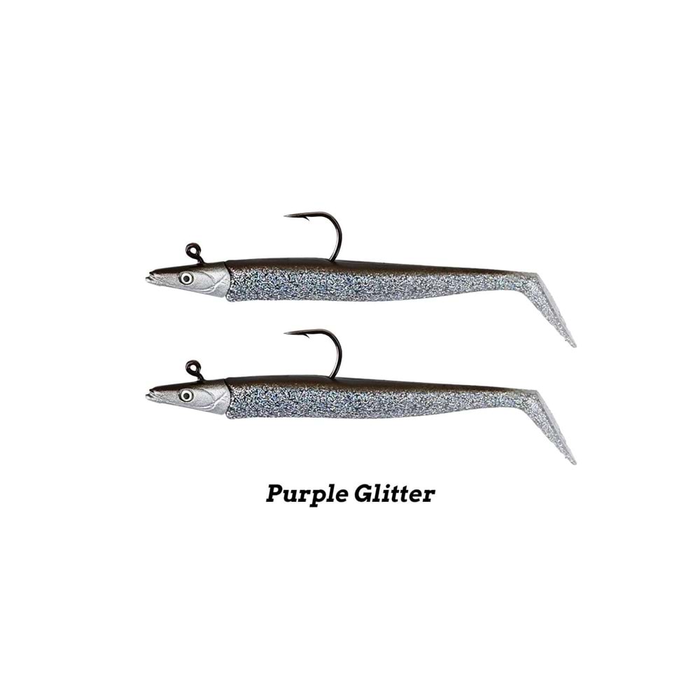 Fujin Zand Eel 11cm 7gr-14gr Double Body+Head Silikon Balık - PURPLE GLITTER