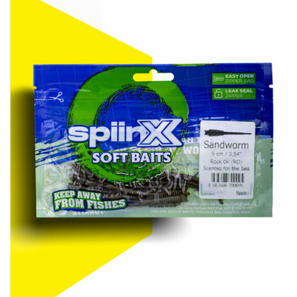 Spiinx Sandworm 9cm 8p Silikon Yem - ROCK OIL