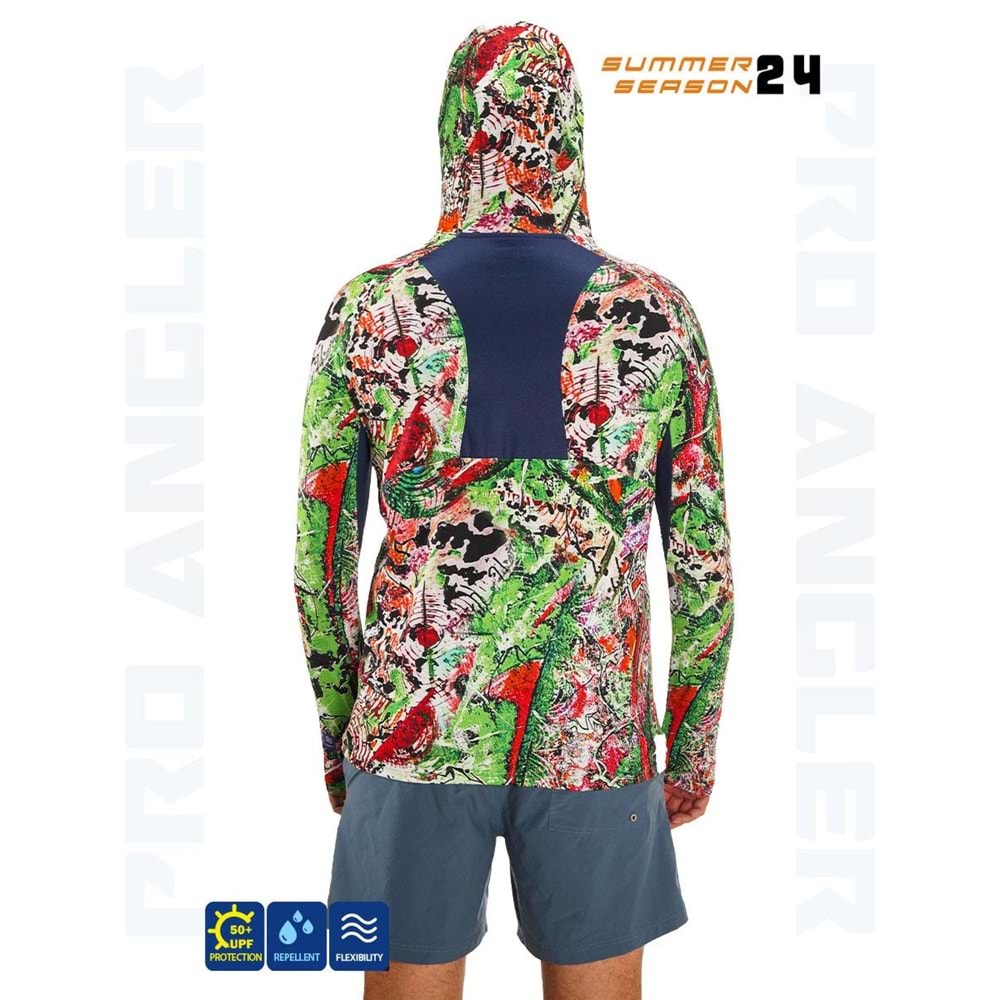 Fujin Pro Angler S24 Hooded Makai Green Red - XL