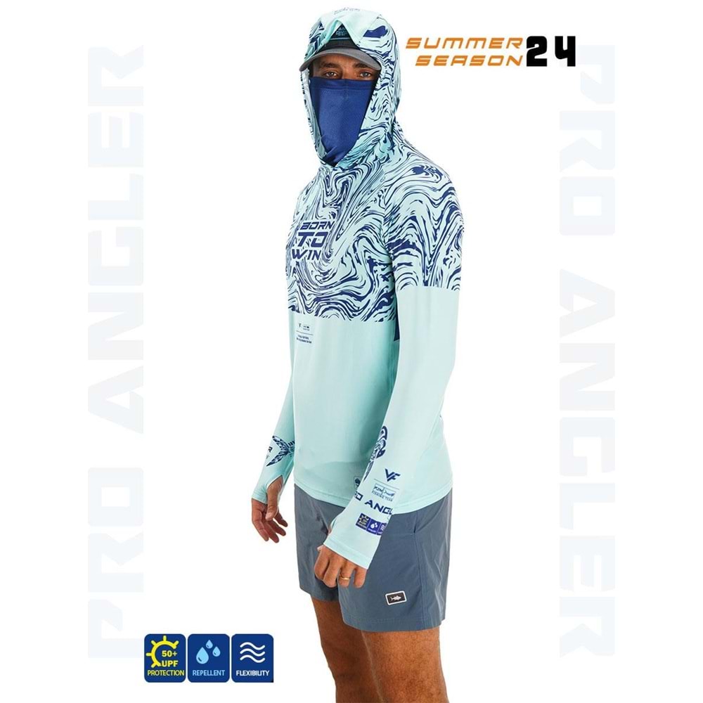 Fujin Pro Angler S24 Buff&Hoodie Izohips Mint - L