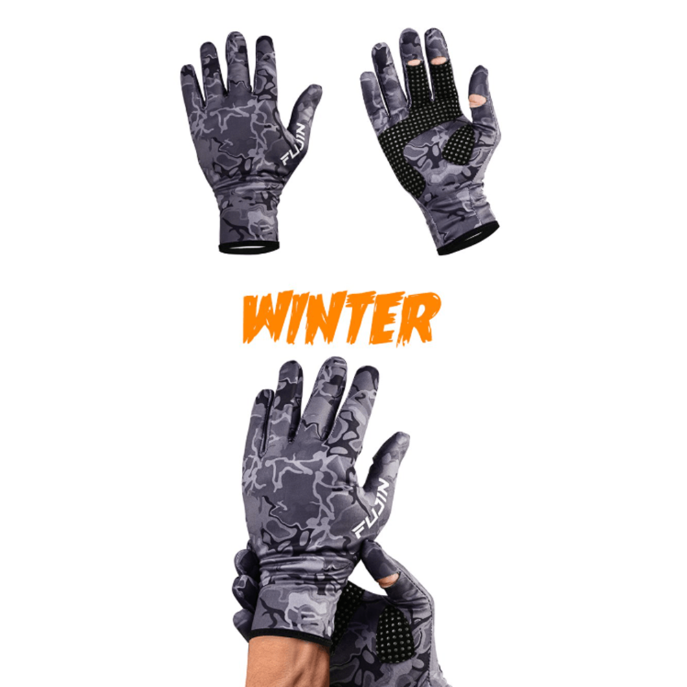 Fujin Pro Angler Winter Gloves Black Camo - L\XL