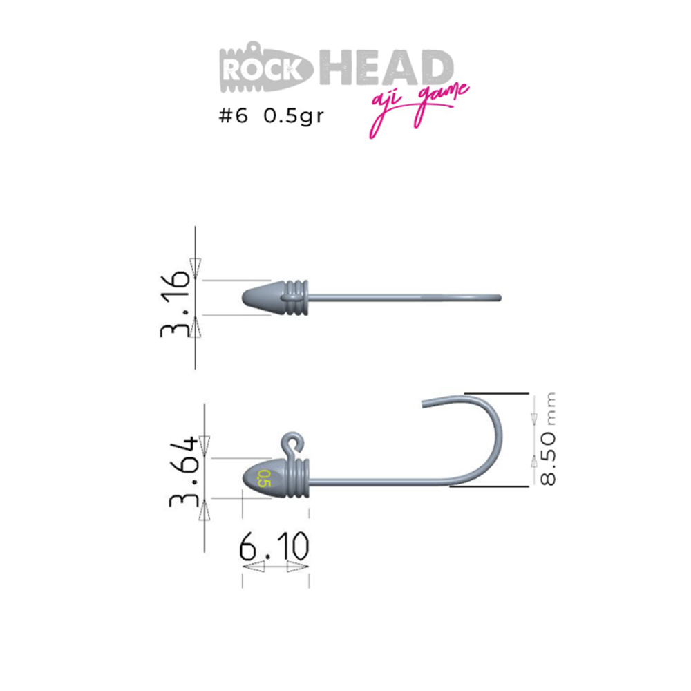 Fujin Rock-Head 6no Aji Game Jighead - 1GR