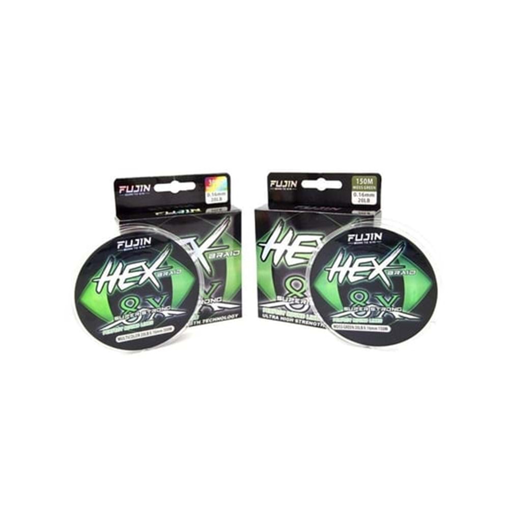 Fujin Hex Braid 8x 150mt Multi Color PE Örgü İp