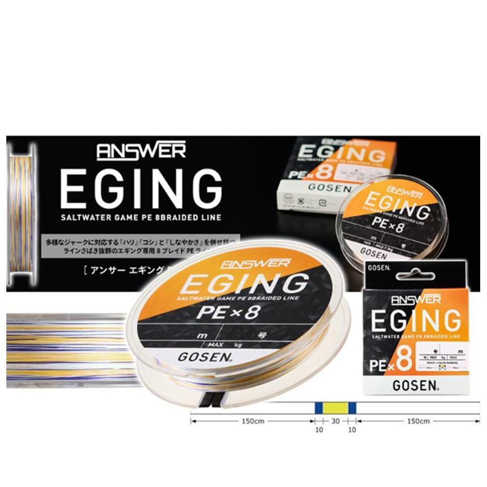 Gosen Answer Eging PEx8 150m White+Color Marking İp Misina - 0.6 PE