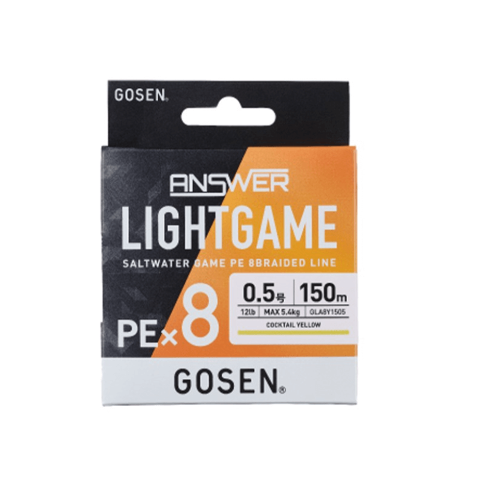 Gosen Answer Light Game PE8 Örgü LRF İpi 150mt Coctail Yellow - 0.5PE